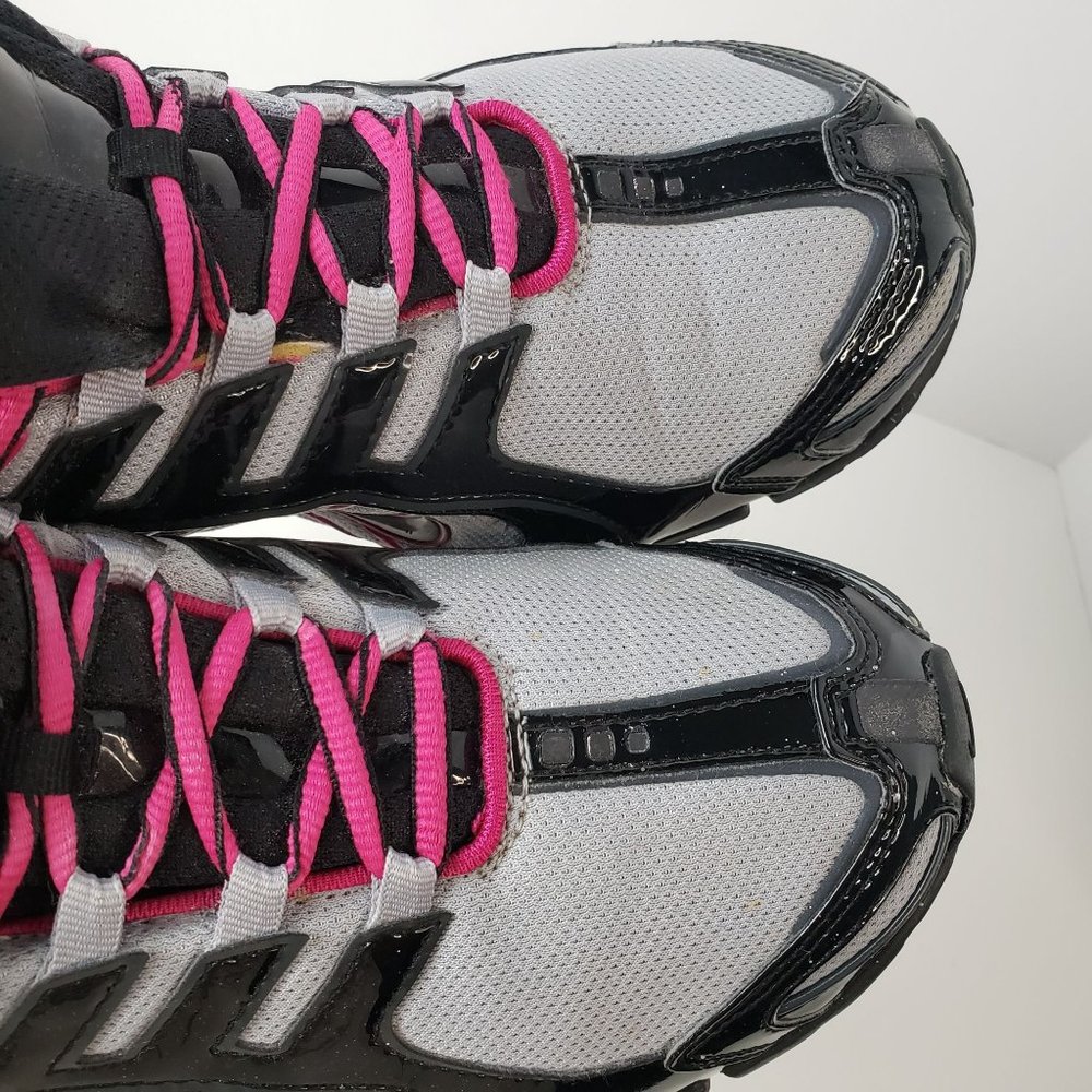 Nike Shox Lace Up Sneakers Black Grey Pink Womens Athletic Casual Shoes Size 7.5 - Picture 13 of 14